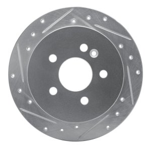 Mercedes-Benz ML350 Brake Rotor (1) - Rear Left - R1 Concepts - Drilled & Slotted - Silver - `98-`05
